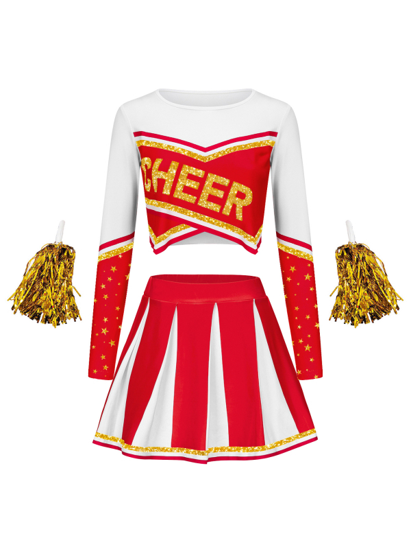 Vesice Ženski set za cheerleading, Materijal Milk Silk, Scenska izvedba, Proljeće 2025, Uzrast 18–24
