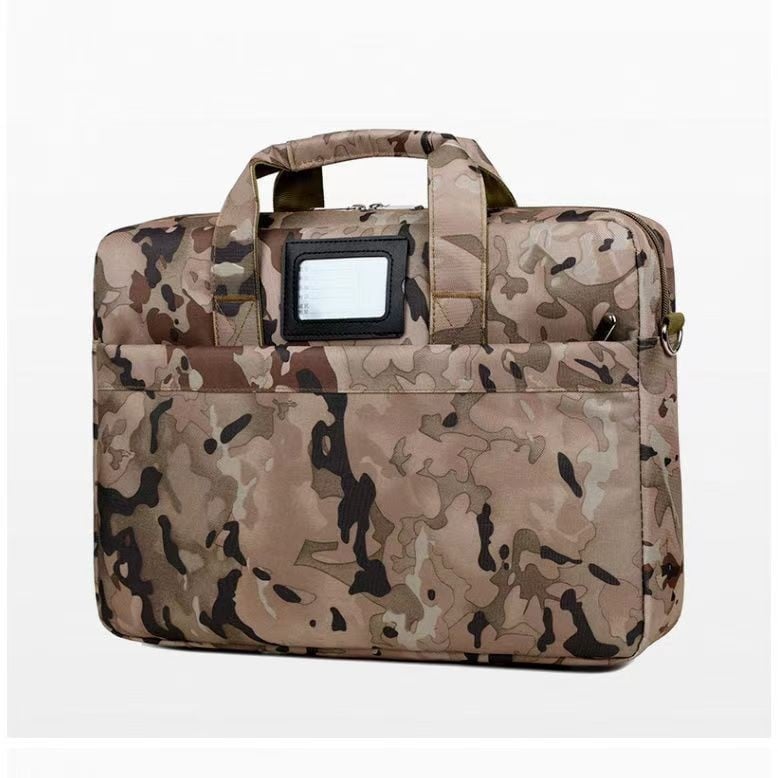 Torba preko ramena s maskirnim uzorkom za dokumente i prijenosno računalo, vodootporna, lagana, Oxford tkanina, unisex, stil putovanja
