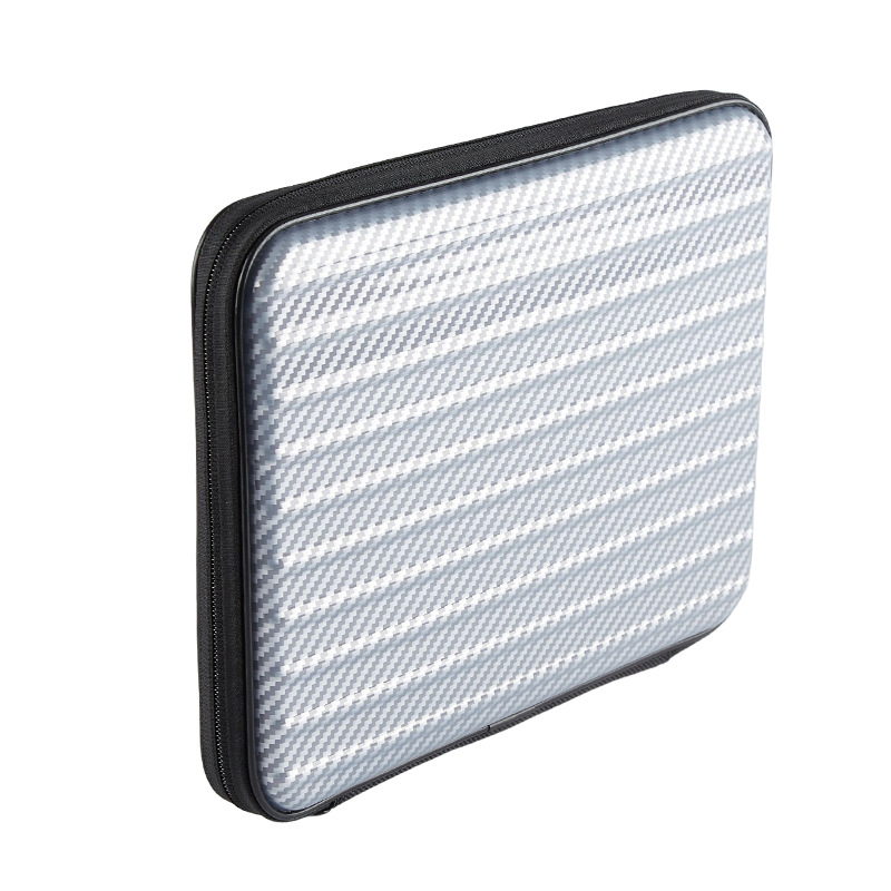 Vodotesná taška na notebook s ABS+PC plášťom, PU podšívka, pruhovaný vzor, prenosný viacfunkčný úložný box pre obchodné cesty