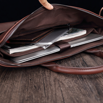 Muška torba za laptop od PU kože, casual/leisure stil, s jednom naramenicom, podstavljena poliester-pamuk podloga, unutarnji džepovi za laptop, džep sa zatvaračem, džep za telefon i ID