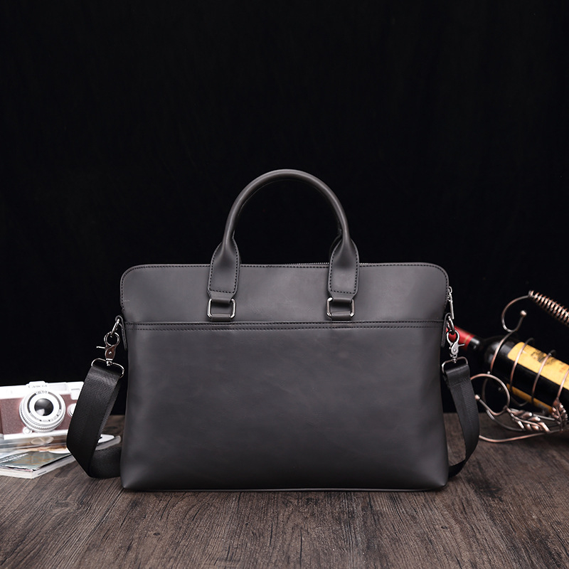 Muška torba za laptop od PU kože, casual/leisure stil, s jednom naramenicom, podstavljena poliester-pamuk podloga, unutarnji džepovi za laptop, džep sa zatvaračem, džep za telefon i ID