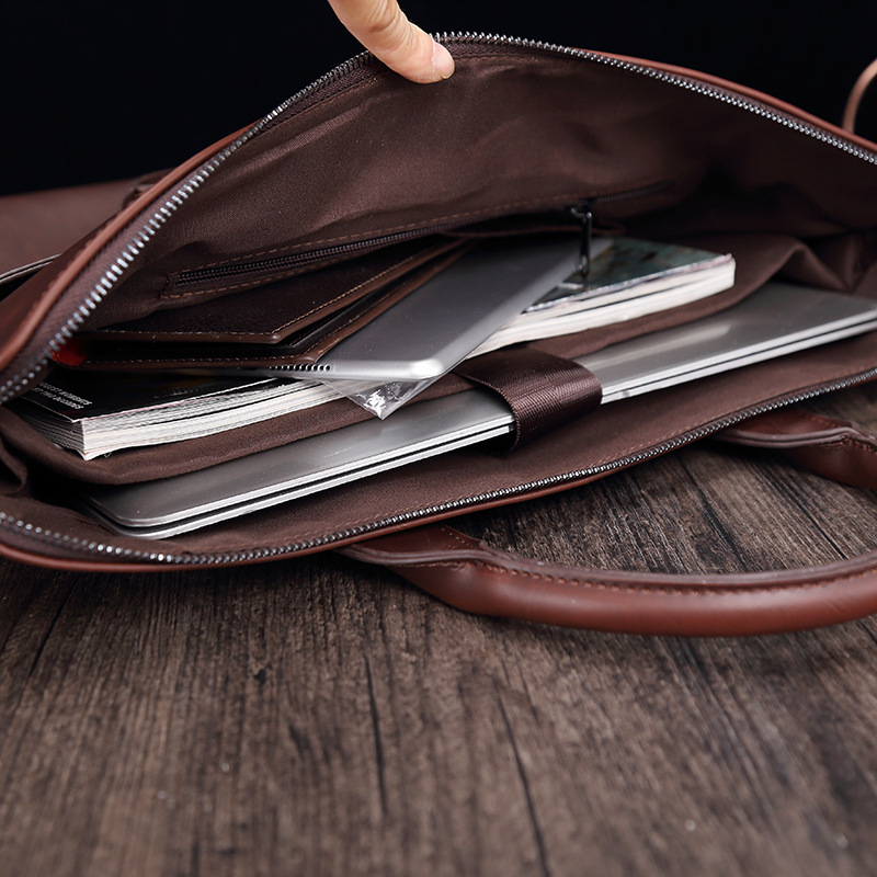 Muška torba za laptop od PU kože, casual/leisure stil, s jednom naramenicom, podstavljena poliester-pamuk podloga, unutarnji džepovi za laptop, džep sa zatvaračem, džep za telefon i ID