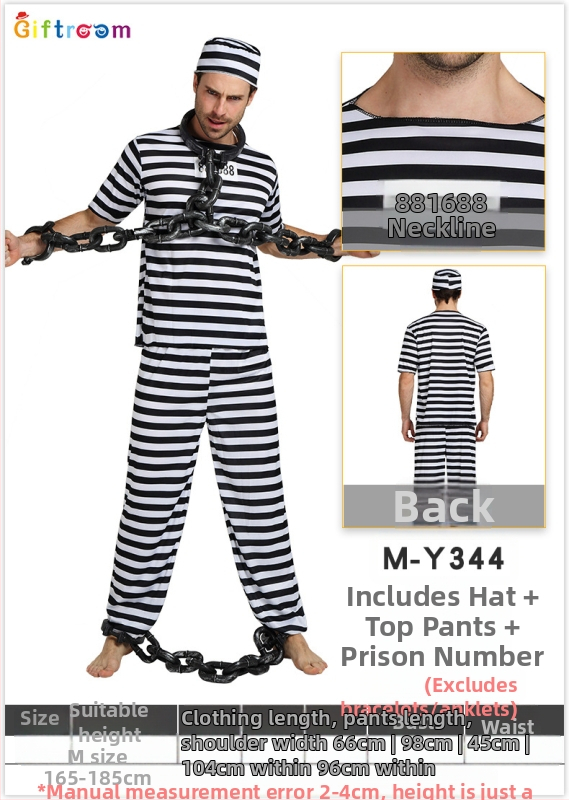 Halloween kostim zatvorenika za scensku izvedbu – unisex kostim za parove