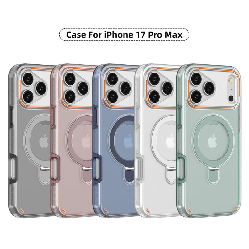 Magnetska prozirna futrola za iPhone 17 Pro Max s 2-u-1 bežičnom punjaču, zaštita od padova, odvod topline