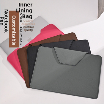 Husă pentru laptop din piele genuină, închidere magnetică, interior din piele de prim strat și căptușeală din piele, pentru călătorii de afaceri