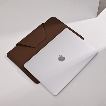 Husă pentru laptop din piele genuină, închidere magnetică, interior din piele de prim strat și căptușeală din piele, pentru călătorii de afaceri