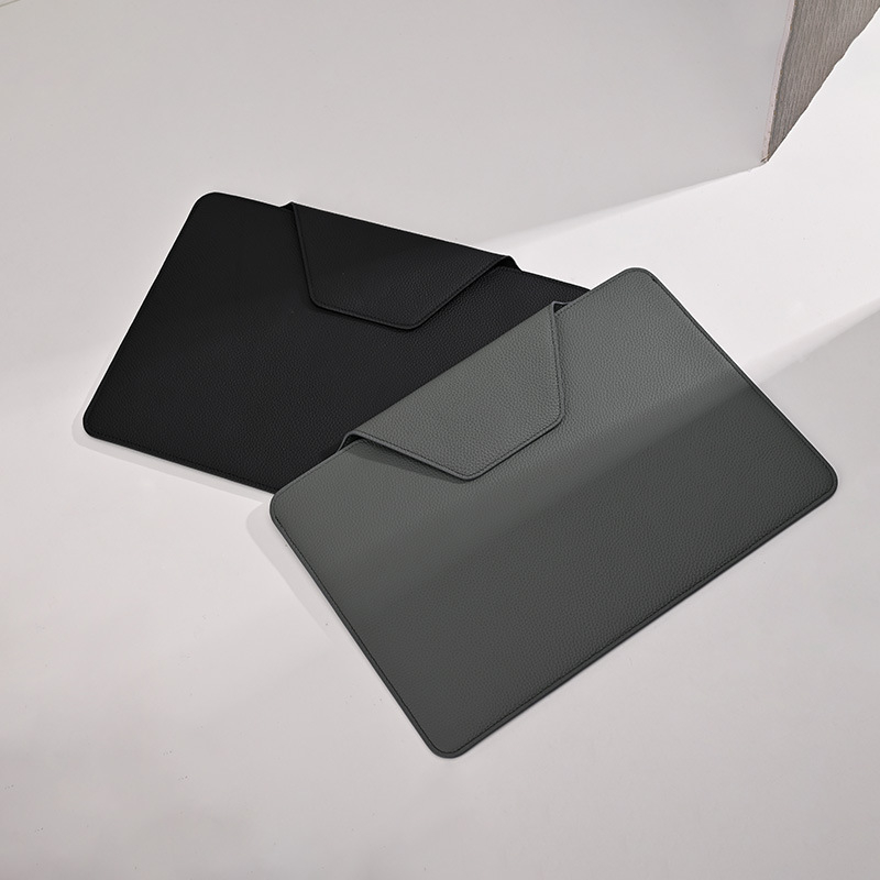 Husă pentru laptop din piele genuină, închidere magnetică, interior din piele de prim strat și căptușeală din piele, pentru călătorii de afaceri