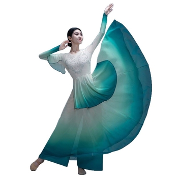 Unisex kostim za izvedbu folklornog plesa, elegantan kineski stil, velika ljuljajuća suknja, poliester tkanina; glavni materijal: Drugi; Proljeće 2025; dobna skupina 18–24; s ovršnom etiketom