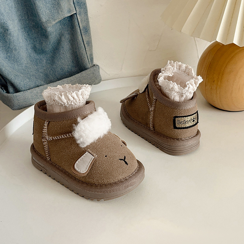 Unisex gležnjače za djecu od mikrovlaknastog kože, jednostavan stil, topla pamučna podstava