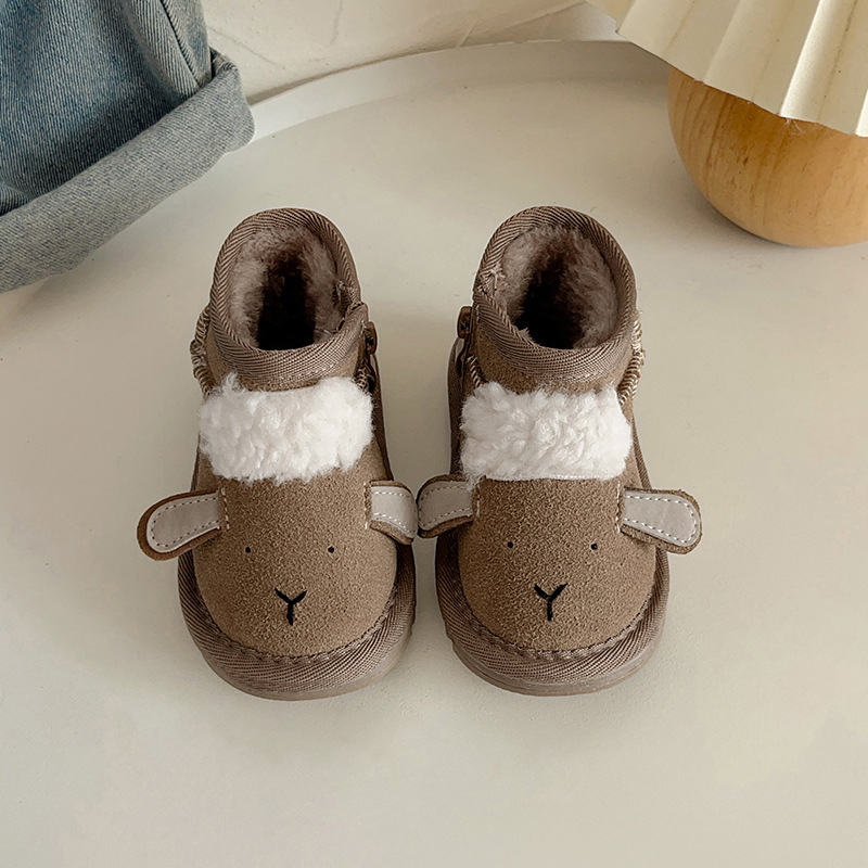 Unisex gležnjače za djecu od mikrovlaknastog kože, jednostavan stil, topla pamučna podstava