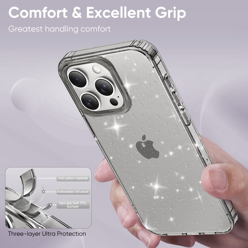 Futrola Glitter za iPhone 17 Pro Max Starry Sky BlingBling — Materijal: TPE, Otporan na udarce, Otporan na ogrebotine, Otporan na padanje, Prilagodljiva