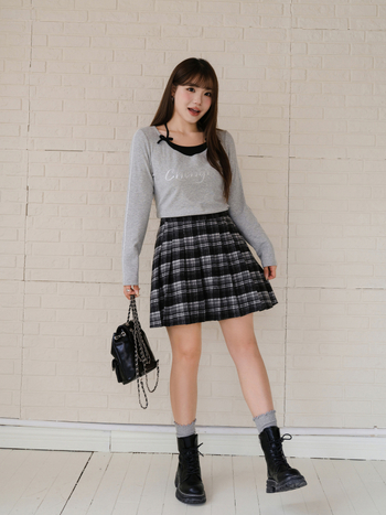 Dámska plisovaná sukňa s vysokým pásom, A-línia, kockovaný vzor, brúsená tkanina