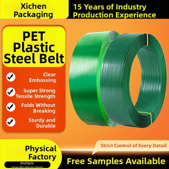 Xichen PET kézi kötöző szalag forróolvadék ragasztóval, modellek 1608/1609/1610, szakítószilárdság 1000 N, tömeg 20 kg