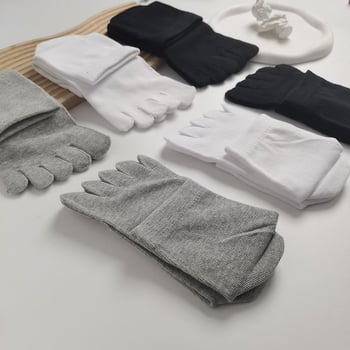 Čarape s pet prstiju, srednje dužine, pamuk, prozračne, upijaju znoj, anti-trenje, jednobojne, unisex, 70–80% pamuk