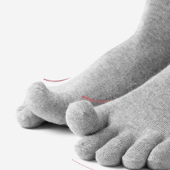 Čarape s pet prstiju, srednje dužine, pamuk, prozračne, upijaju znoj, anti-trenje, jednobojne, unisex, 70–80% pamuk