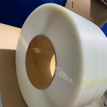 Kétfunkciós csomagoló szalag, 0,8 mm vastagság, 160 kg szakítószilárdság, tekercs külső átmérője 400 mm és belső 200 mm