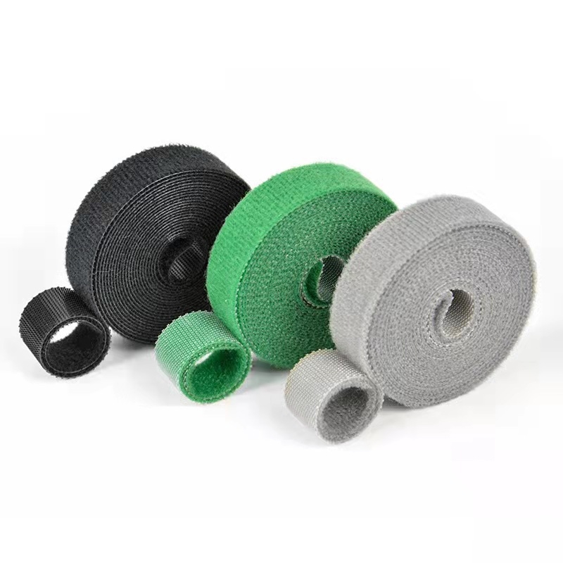 Bandă Velcro pentru cabluri cu spate autoadeziv, amestec nylon-poliester, Velcro dublu pe fețe