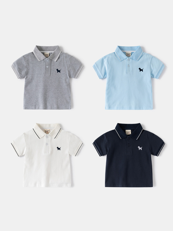 Polo majica za dječake kratkih rukava, pamuk, jednobojna, brend wellkids, uzrast 3–8 godina