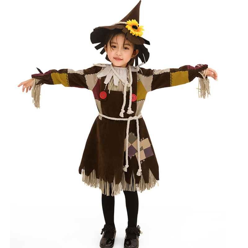 Odrasli Halloween cosplay kostim: Wizard of Oz Scarecrow, set roditelj-dijete, krzno i poliester za kazališne predstave