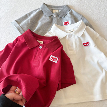 Tricou polo pentru copii, bumbac, vară 2025, unisex, pentru copii 3–8 ani