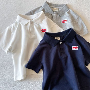 Tricou polo pentru copii, bumbac, vară 2025, unisex, pentru copii 3–8 ani