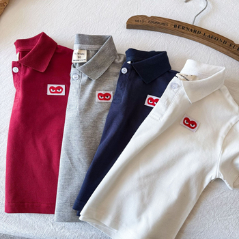 Tricou polo pentru copii, bumbac, vară 2025, unisex, pentru copii 3–8 ani