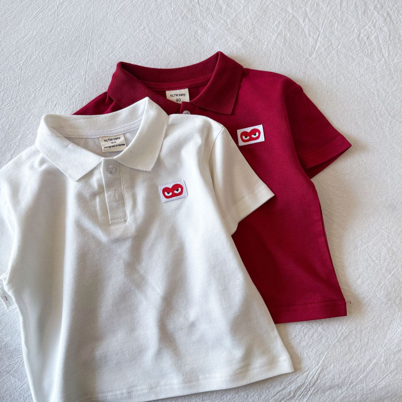 Tricou polo pentru copii, bumbac, vară 2025, unisex, pentru copii 3–8 ani