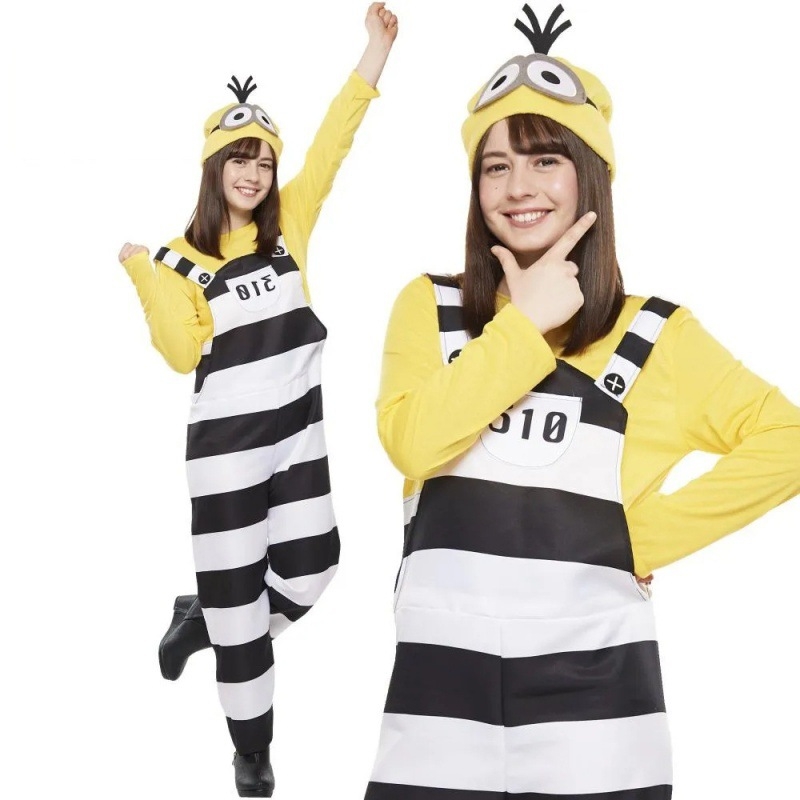 Hijalius Minions dvodijelni cosplay kostim za muškarce, poliester materijal, 95%+ poliester, bez ovratnika