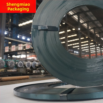 Acél csomagoló szalag, anyag Q195/Q235, vastagság 0,36–1,0 mm, húzószilárdság 600–750 MPa, tekercs átmérője 40 mm