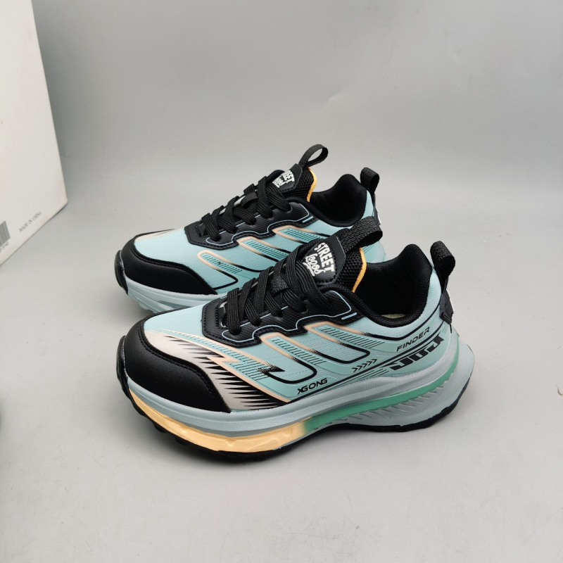 Pantofi sport pentru copii, din piele sintetică, cu șireturi, talpă EVA ușoară, unisex, 7–12 ani, toamna 2025
