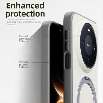 Obal Huawei Mate80 Pro s otočnou magnetickou podstavou — 2-v-1 mäkký okraj a pevný zadný panel z akrylu, matný povrch, anti otlačky prstov