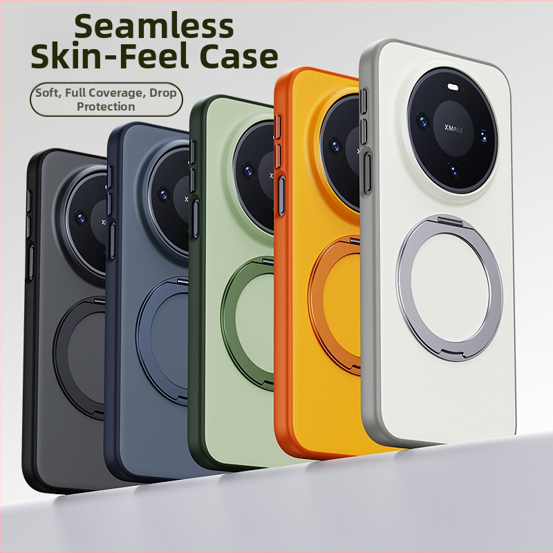 Obal Huawei Mate80 Pro s otočnou magnetickou podstavou — 2-v-1 mäkký okraj a pevný zadný panel z akrylu, matný povrch, anti otlačky prstov