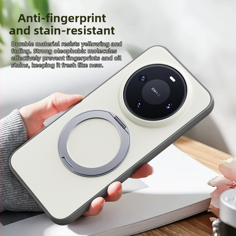 Obal Huawei Mate80 Pro s otočnou magnetickou podstavou — 2-v-1 mäkký okraj a pevný zadný panel z akrylu, matný povrch, anti otlačky prstov