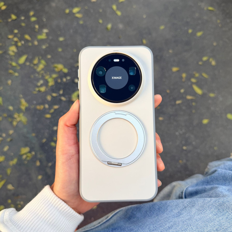 Husă Huawei Mate80 Pro cu suport rotativ magnetic — 2-în-1 margine moale și spate din acrilic, finisaj frosted, anti-amprentă