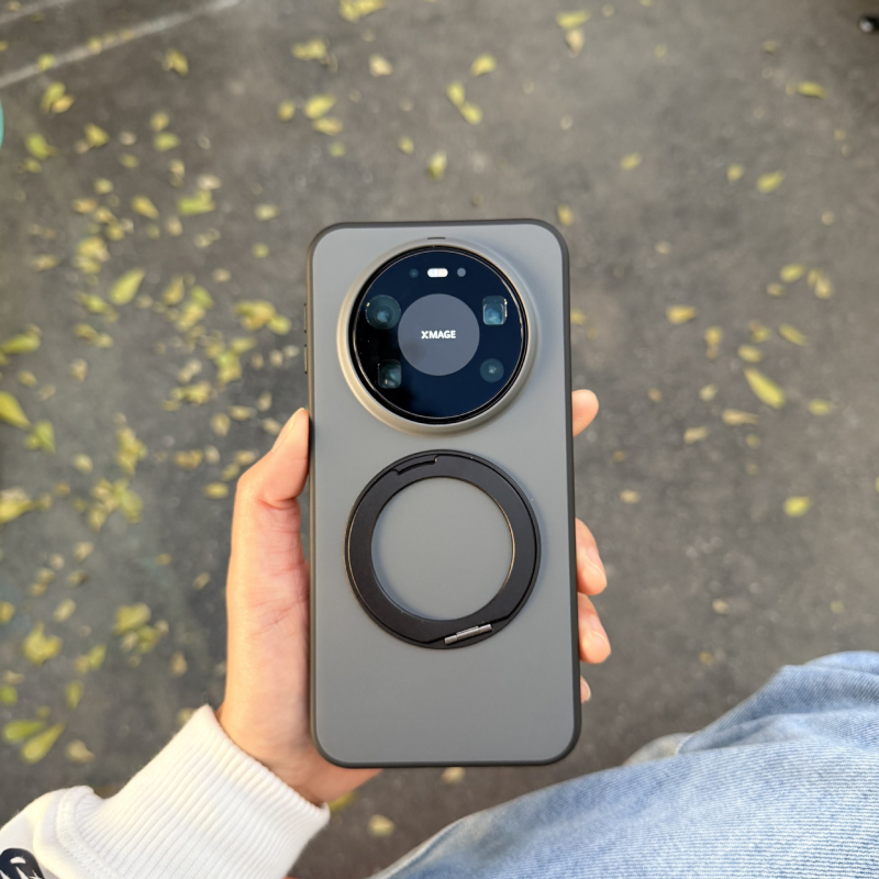 Husă Huawei Mate80 Pro cu suport rotativ magnetic — 2-în-1 margine moale și spate din acrilic, finisaj frosted, anti-amprentă