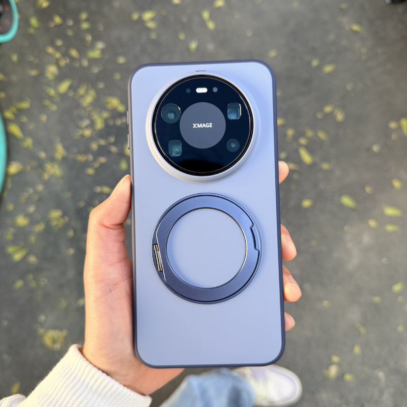 Husă Huawei Mate80 Pro cu suport rotativ magnetic — 2-în-1 margine moale și spate din acrilic, finisaj frosted, anti-amprentă