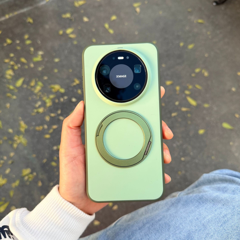 Husă Huawei Mate80 Pro cu suport rotativ magnetic — 2-în-1 margine moale și spate din acrilic, finisaj frosted, anti-amprentă