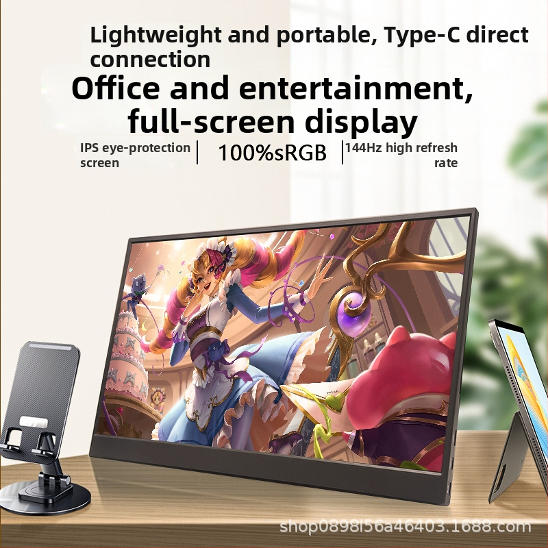 Prenosný IPS monitor s rozlíšením 1080p, pomer strán 16:9, USB/HDMI rozhranie, 15W napájanie