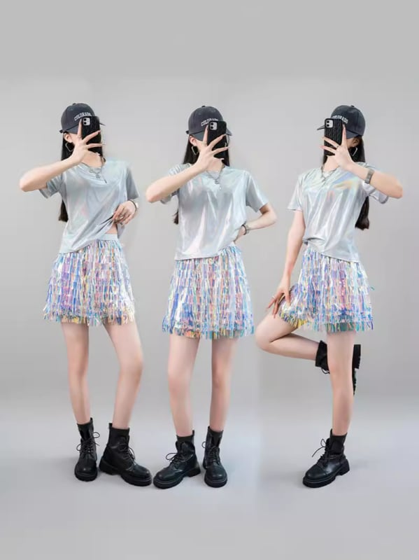 Csapat cheerleading jelmez a megnyitó ünnepségre – jazz előadás, poliészter-elasztán anyag, punk utcai stílus, nyár 2025