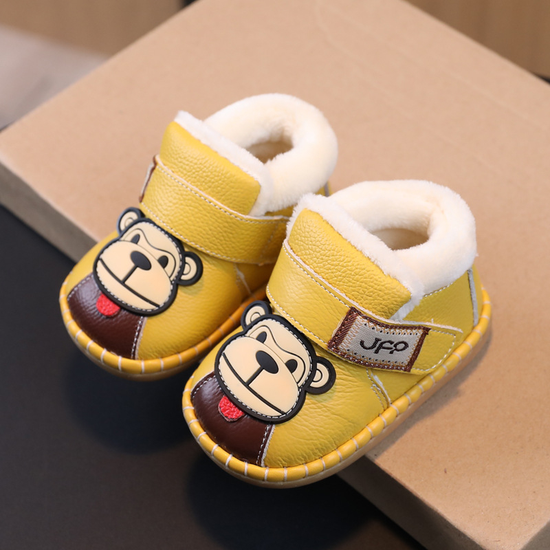 Kožne cipele za bebe i dječake, zima, Velcro zatvaranje, kožni gornji dio