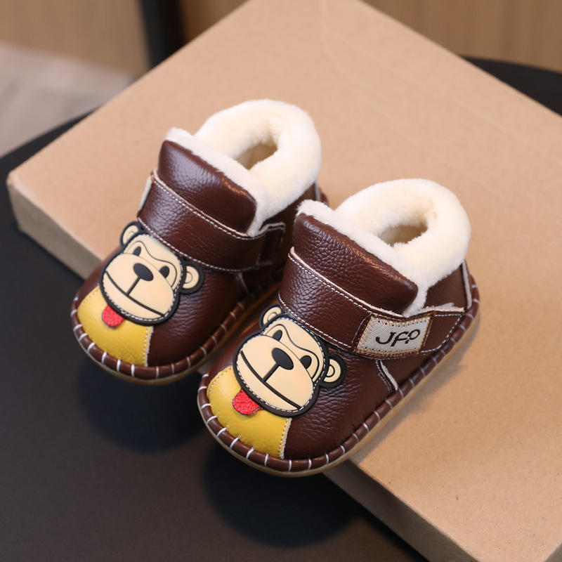 Kožne cipele za bebe i dječake, zima, Velcro zatvaranje, kožni gornji dio