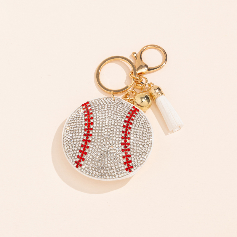 Baseball privjesak za ključeve sa štrasom i cinkovom legurom, svjež i jednostavan stil; suvenir putovanja za prijatelje, kolege i školske prijatelje