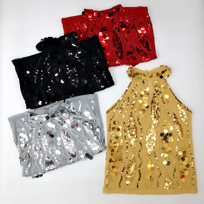 Top bez rukava s perlicama i šljokicama za žene (Brand: Fashion yanni; Materijal: poliester vlakno; Glavni materijal: poliester; Prigoda: scenska izvedba; Spol: Ženski)