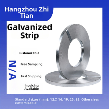 Galvanizált acél szalag fémtermékek csomagolásához, nagy szilárdságú 850 MPa, vastagság 0,5–1,0 mm, tekercs belső Ø 300–400 mm