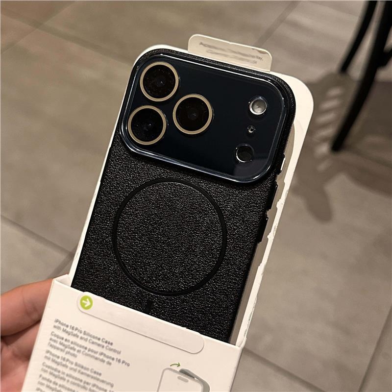 Carcasă de telefon cu textură lychee, inel magnetic, protecție totală împotriva căderilor, suprafață antiderapantă, disipare a căldurii