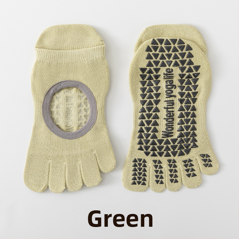 Női ötujjú jóga zokni szilikon tapadó résszel – pamut 80–90%, csúszásmentes, izzadságot felszívó, antibakteriális sport zokni