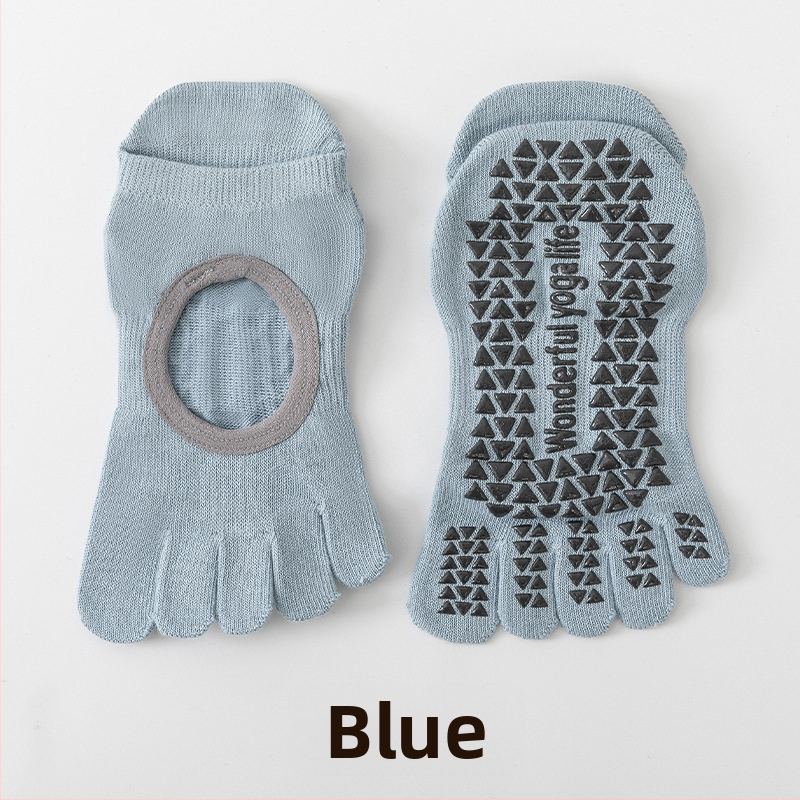 Női ötujjú jóga zokni szilikon tapadó résszel – pamut 80–90%, csúszásmentes, izzadságot felszívó, antibakteriális sport zokni