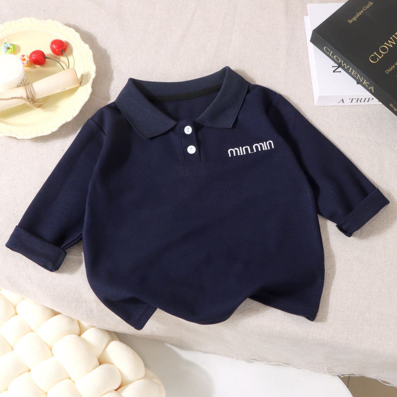 Gyerekek polo ing, hosszú ujjú, szabadidős stílus, 100% poliészter, fiúknak 8 év felett