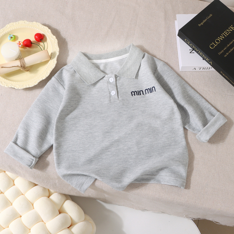 Gyerekek polo ing, hosszú ujjú, szabadidős stílus, 100% poliészter, fiúknak 8 év felett