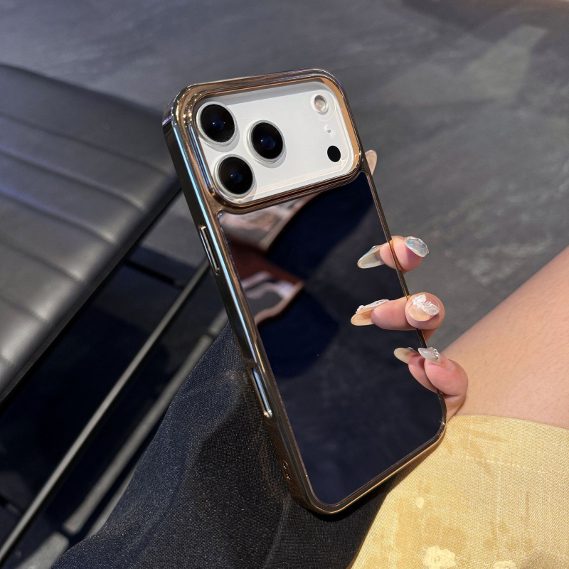 Ogledalo za šminku za kućište telefona, elektroplatirani završetak, 2-u-1, ljepilo montaža, PC materijal, zaštita od padova